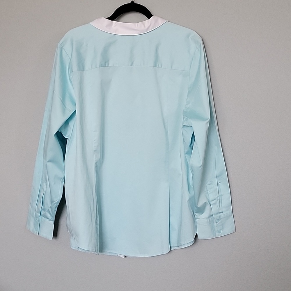 Lane Bryant Plus Size Sweet Preppy Pastel NWT 24 Button Down Long Sleeve Blouse - Picture 6 of 7